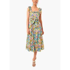 BORGO DE NOR Good Vibes Floral Pale Blue Lou Lou Cotton Midi Dress Tuckernuck